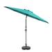 CorLiving 10 Foot Wind Resistant Patio Umbrella Outdoor Parasol with Crank Tilt Round Market Umbrellawith Base for Patio Umbrella with Crank Tilt Umbrella Outdoor Umbrella Turquoise