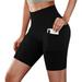 Abcnature Plus Size Shorts Womens Athletic Shorts Women Basic Slip Bike Shorts Compression Workout Leggings Yoga Shorts Comfy Beach Shorts Yoga Pants Cycling Sport Shorts Black XL