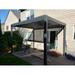 Freestanding Villa Pergola with Motorization and LED Lighting Included 13 x 13 Dark Gray