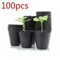 Magazine 100pcs Plant Nursery Room Pots Plants Garden Nursery Pots Round Flower Seedlings Sowing Growing Pot Home Garden Planter 5 Size