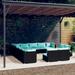 vidaXL 13 Piece Patio Lounge Set with Cushions Black Poly Rattan