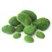 12pcs Green Moss Ball Simulated Moss Stone Delicate Flocking Balls Natural Decorative Balls Home Garden Yard Decor Green Moss Balls