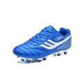 Difumos Unisex Lace Up Sport Sneakers Boys Comfort Long Nail Soccer Cleats Mens Breathable Short Nail Football Shoes Blue Long 6.5Y
