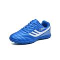 Tenmix Girls & Boys Basketball Non Slip Athletic Shoe Mens Lace Up Soccer Cleats Children Sport Sneakers Blue Broken 4Y