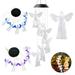 LNKOO Angel Wind Chime Changing Colors Solar Wind Chimes Lights Black Lid Outdoor Gardening Gifts for Mom Unique Birthday Gifts for Girlfriend Daughter Valentine Gifts for Wife