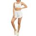 Karuedoo Women s Athletic Shorts 2 in 1 Flowy Shorts Casual Butterfly Running Shorts High Waisted Yoga Tennis Skirts White XL