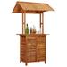 vidaXL Patio Bar Table with Rooftop 44.5 x41.7 x85.4 Solid Wood Acacia