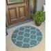 Unique Loom Trellis Indoor/Outdoor Trellis Rug Teal/Gray 3 3 Round Geometric Modern Perfect For Patio Deck Garage Entryway