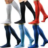 LOVE DOCK Men Sport Football Baseball Hockey Soccer Long Socks Over Knee High Socks Red