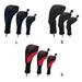 3 PCS Golf Head Covers 3 4 5 6 X Interchangeable Number Tag Long Neck Knit Head Covers Driver Fairway Woods Headcovers