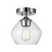 Globe Electric Harrow 1-Light Chrome Semi-Flush Mount Ceiling Light with Clear Glass Shade 60875