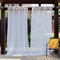 Outdoor Sheer Curtain for Patio Waterproof Wind Blowing Curtains Panels with Grommet Top and Tiebacks in Porch Pergola Cabana Gazebo Deck Set of 2 Panels W52 x L108 inch