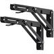 BIGLUFU Folding Shelf Brackets 10 Shelf Bracket Max Load: 330lb Heavy Duty Stainless Steel Collapsible Shelf Bracket for Table Work Bench Space Saving DIY Bracket Pack of 2