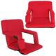 ZenSports 2 Pack 5 Reclining Folding Stadium Seat Bleacher Chair Red