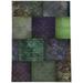 ECLECTIC BOHEMIAN PATCHWORK GREEN AND PURPLE Outdoor Rug By Kavka Designs