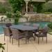 Reeves 7 Piece Outdoor Oblong Wicker Dining Set Multibrown