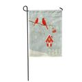 SIDONKU Blue Berries Cute Red Cardinal Bird Birdhouse on Branch in Winter Celebration Garden Flag Decorative Flag House Banner 28x40 inch