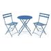 Acantha 3 Piece Comfortable Backyard Furniture Set â€“ Two Sitting Chairs With a Cafe Table - Blue