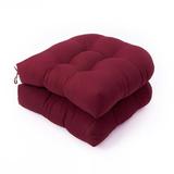 RANMEI 2 Pcs U Shaped Cushion Sofa Rattan Chair Cushion Outdoor/Indoor Terrace Cushion Wine red