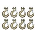 8 Pack Heavy Duty G70 3/8 Clevis Slip Hook w/ Safety Latch Flatbed Truck Trailer Transport Tow Chain Hook 6600 lbs WLL