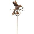 Ancient Graffiti Hummingbird Flamed Garden Stake with Bell 30