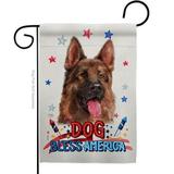 Breeze Decor Patriotic Red German Shepherd Animals Dog 13 x 18.5 in. Double-Sided Decorative Vertical Garden Flags for House Decoration Banner Yard Gift