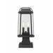 2 Light Outdoor Square Pier Mount Lantern in Period Inspired Style 7.75 inches Wide By 17.75 inches High-Black Finish Bailey Street Home