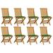 vidaXL Patio Chairs Outdoor Bistro Folding Chair with Cushions Solid Wood Teak