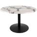 Holland Bar Stool 30 in. Tall OD214 Indoor & Outdoor All-Season Table with 36 in. Diameter White Marble Top