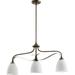 Irvine Reach 3 Light Island in Bailey Street Home Home Collection Style 5.75 inches Wide By 15 inches High-Oiled Bronze Finish-Satin Opal Glass Color