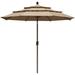 EliteShade 9Ft 3 Tiers Market Umbrella Patio Umbrella Outdoor Table Umbrella with Ventilation Tan