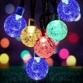 GooingTop Solar Outdoor String Lights Waterproof 30ft 60LED Crystal Ball Outer Solar Fairy Twinkling Lights with 8 Lighting Modes for Garden Yard Patio Tree Landscape Lighting Decoration(Multicolor)