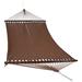 Sunnydaze Large 2-Person Polyester Rope Hammock with Spreader Bars - Mocha