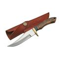 FIXED-BLADE HUNTING KNIFE | 8.25 Brown Bone Silver Clip Point Blade Skinner