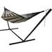 Sunnydaze Handwoven XXL Thick Cord Mayan Hammock with 15-Foot Stand - Black/Natural