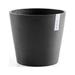 EcoPots Amsterdam Durable Indoor/Outdoor Modern Round Recycled Plastic Planter Flower Pot Dark Grey 12