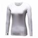 Clearance!Gymnastic Yoga Cycling Top Fast Dry Women Compression Base Layer Tight Tee Shirt White L