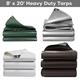 8 x 20 Super Heavy Duty 16 Mil Tarp Extra Thick Waterproof Poly Tarp Cover Rip and Tear Proof Tarpaulin