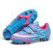 Kids Athletic Soccer Cleats Natural Turf Outdoor Football Games Lightweight Comfortable with Soft touch Sneakers Shoes for Children Pink 31