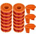WA0010 Replacement Trimmer Spool Line 0.065â€� for Worx WG154 WG163 WG160 WG180 WG175 WG155 WG151 String Trimmer (12 Spools+3 Cap)