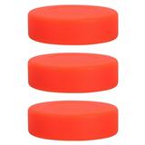NUOLUX 3Pcs Hockey Pucks Outdoor Hockey Puck Balls Replacement for Game (Orange)