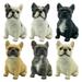 Dream Lifestyle Dog Figurine Dog Sculpture Animal Statue Sitting Dog Statue Sitting French Bulldog Sculpture Decor Collection Figurine Resin Statues for Home Office Book Shelf Kitchen Bathroom