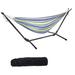 Clearance! Hammock with Stand Brazilian Style Hammock Bed with Heavy Duty Steel Stand and Carrying Bag Portable Double Hammock for Patio Balcony Deck Indoor Outdoor Max Load 330lbs Easy Set Up