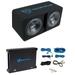 Rockville DK512 PACKAGE Dual 12 2800w K5 Car Subwoofer Enclosure+DB12 Amplifier