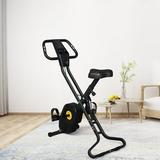 OverPatio Stationary Upright Exercise Bike for Indoor Home Gym Cardio Workout Black