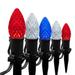 Wintergreen Lighting C7 Red White & Blue OptiCore LED Pathway Light Kit 75 Lights 12 Spacing Black Wire Black Stake 75 ft