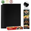 Grill Mat Set of 4-100% Non-Stick BBQ Grill Mats Heavy Duty Reusable and Easy to Clean - Works on Electric Grill Gas Charcoal BBQ - 15.75 x 13-Inch Black