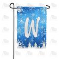 America Forever Winter Monogram Letter W Winter Forest Garden Flag Vertical Double Sided 12.5 x 18 inches Happy Holiday Christmas Seasonal Flags for Outdoor Yard Porch Snowflakes Garden Flag