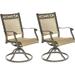 Claire and Barry ALSACE Patio Swivel Rocker Chair Rustproof aluminum frame All weather sunbrella sling fabric 360-degree spin Champagne - 2 piece set