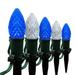 Wintergreen Lighting C7 Blue & Cool White OptiCore Faceted LED Pathway Light Kit 100 Lights 12 Spacing Green Wire 100 ft